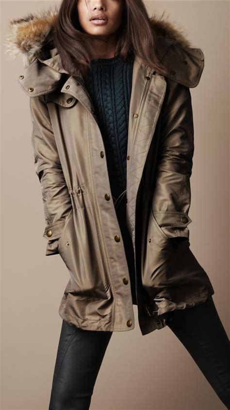 burberry brit parkas|burberry parka women's.